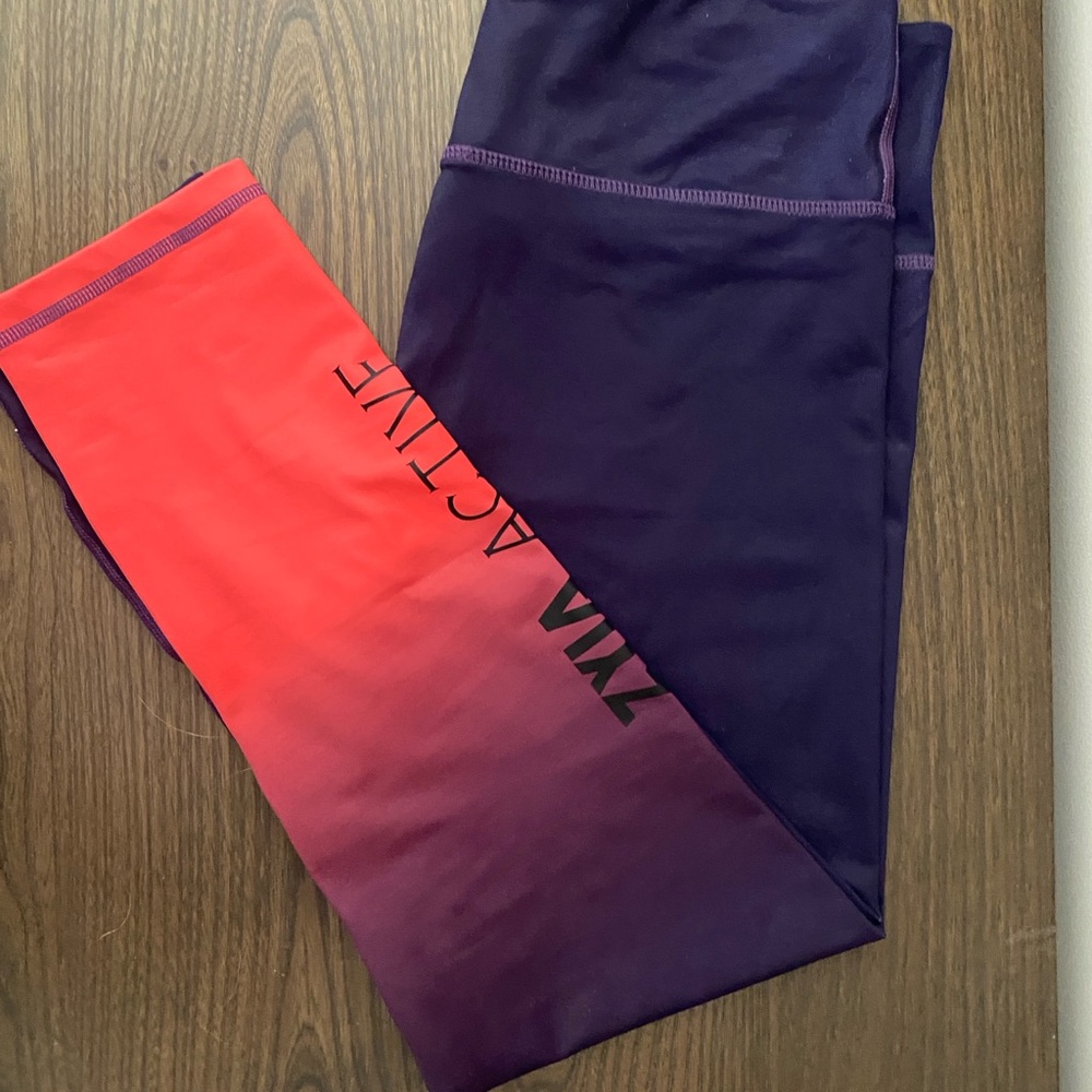 Zyia Active Light N Tight Leggings Purple Ombre Logo Size Women’s 12